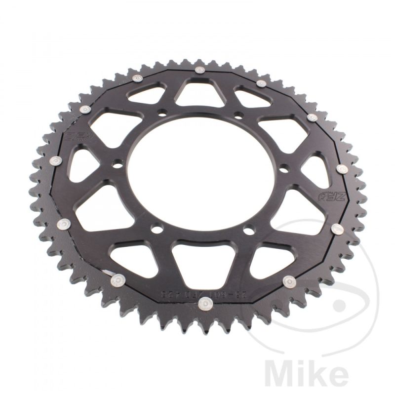 Corona Dual ZF 60 Dientes Paso 428 Negra | Motos Camaral