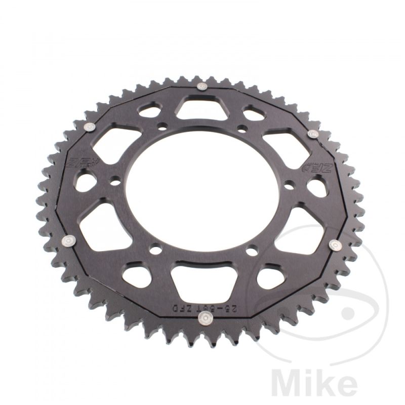 Corona Dual ZF 56 Dientes Paso 428 Negra | Motos Camaral