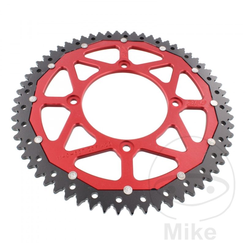 Corona Dual ZF 63D Paso 428 Roja | Motos Camaral