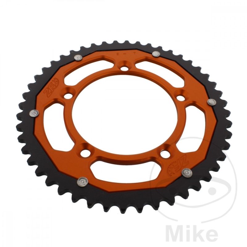 Corona Dual ZF 48 Dientes Paso 420 Naranja | Motos Camaral