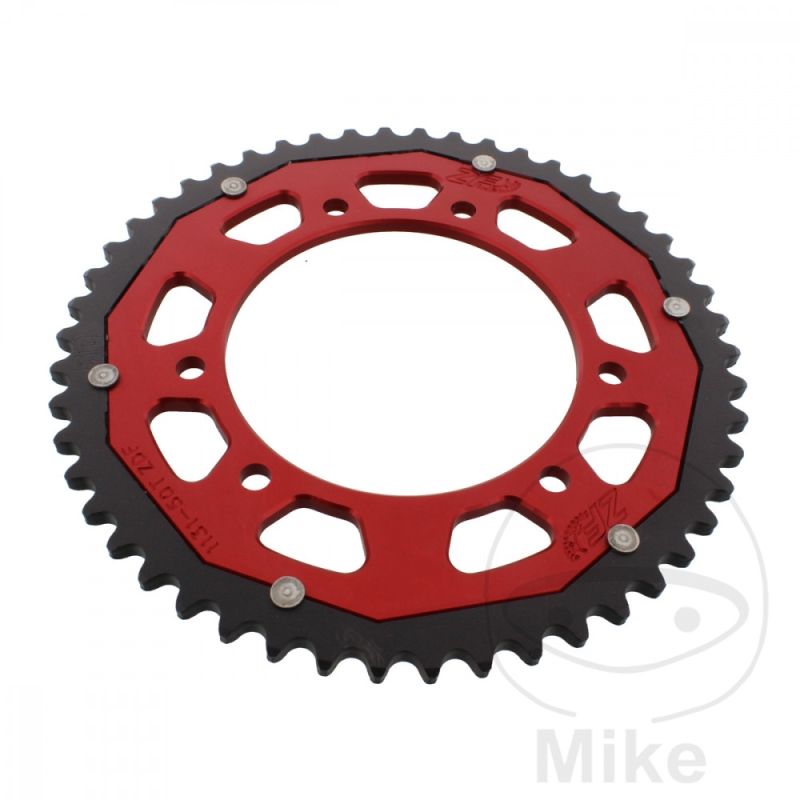 Corona Dual ZF 50 Dientes Paso 420 Roja | Motos Camaral
