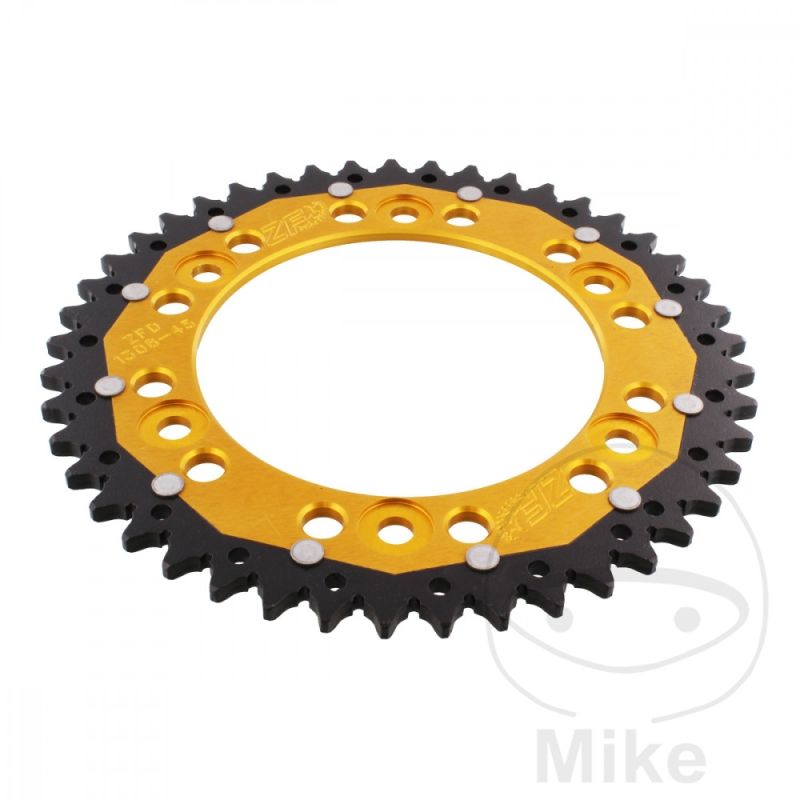 Corona Dual ZF 45 Dientes Paso 520 Dorada | Motos Camaral