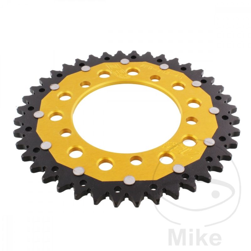 Corona Dual ZF 40 Dientes Paso 520 Dorada | Motos Camaral
