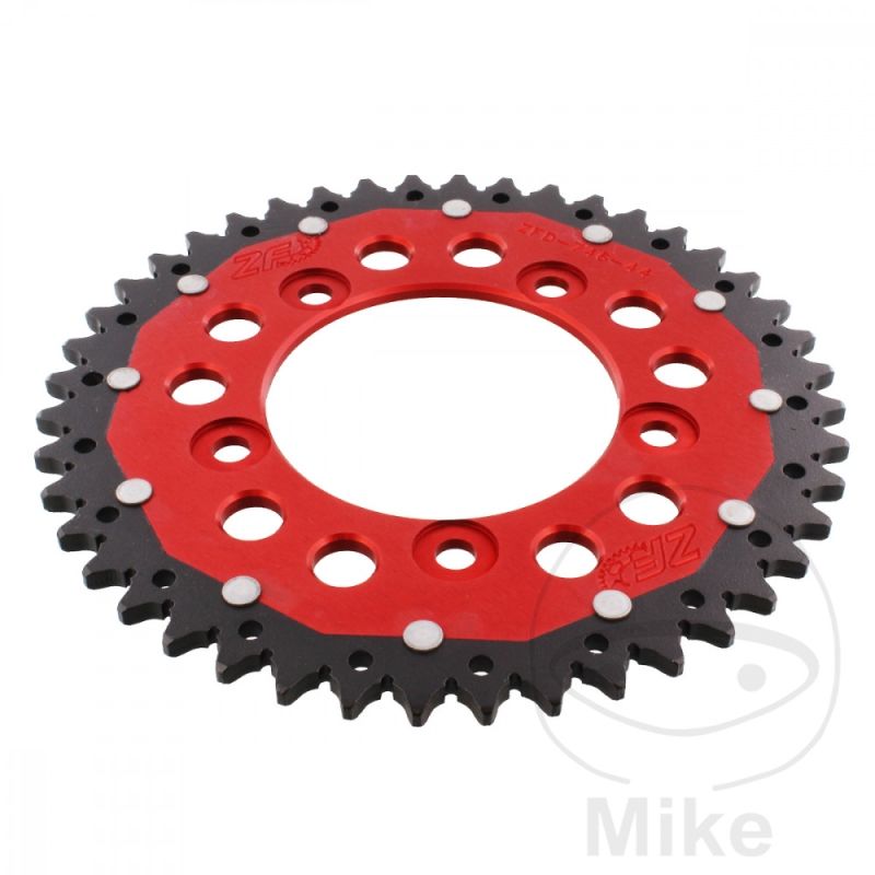 Corona ZF Dual 44 Dientes Paso 520 Roja | Motos Camaral