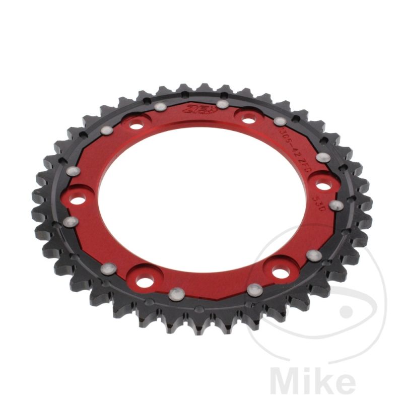 Corona Dual ZF 42 Dientes Paso 530 Roja | Motos Camaral