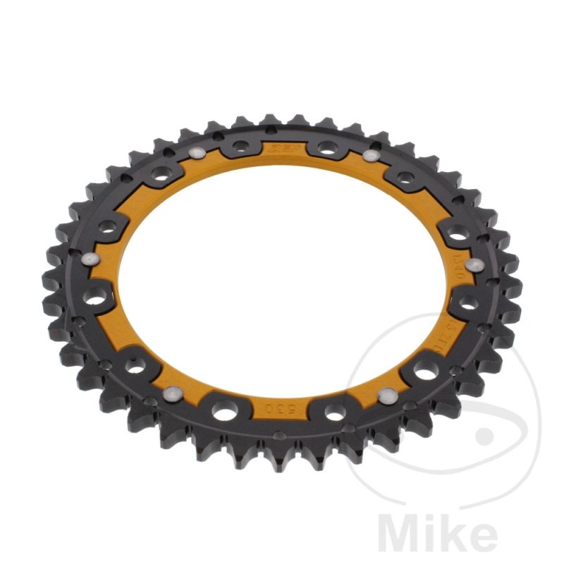 Corona dual ZF 43D Paso 530 Dorada | Motos Camaral