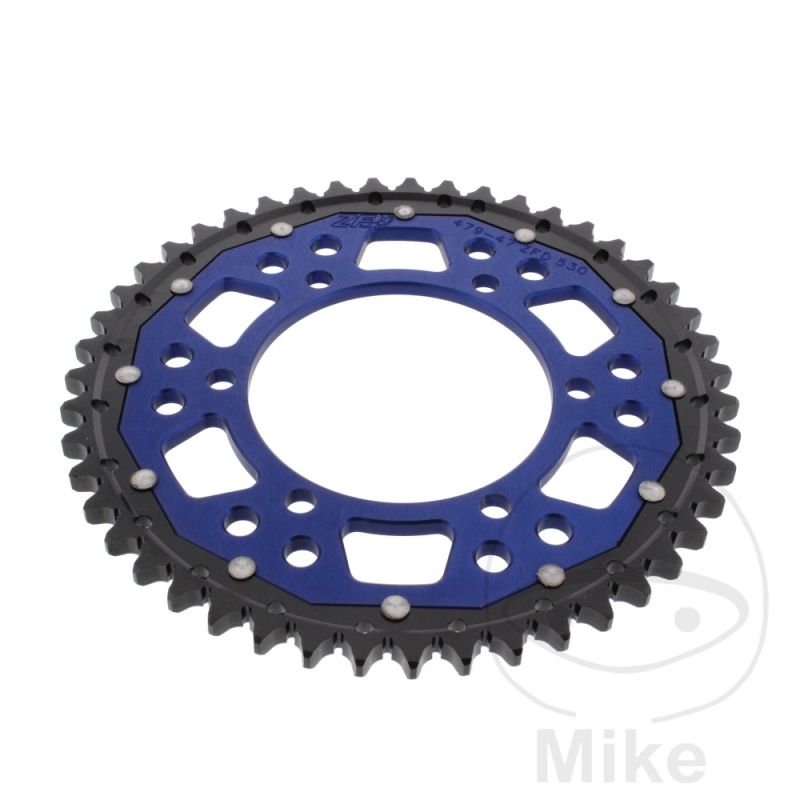 Corona Dual ZF 47 Dientes Paso 530 Azul | Motos Camaral