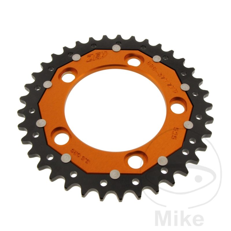 Corona Dual ZF 37 Dientes Paso 525 Naranja | Motos Camaral