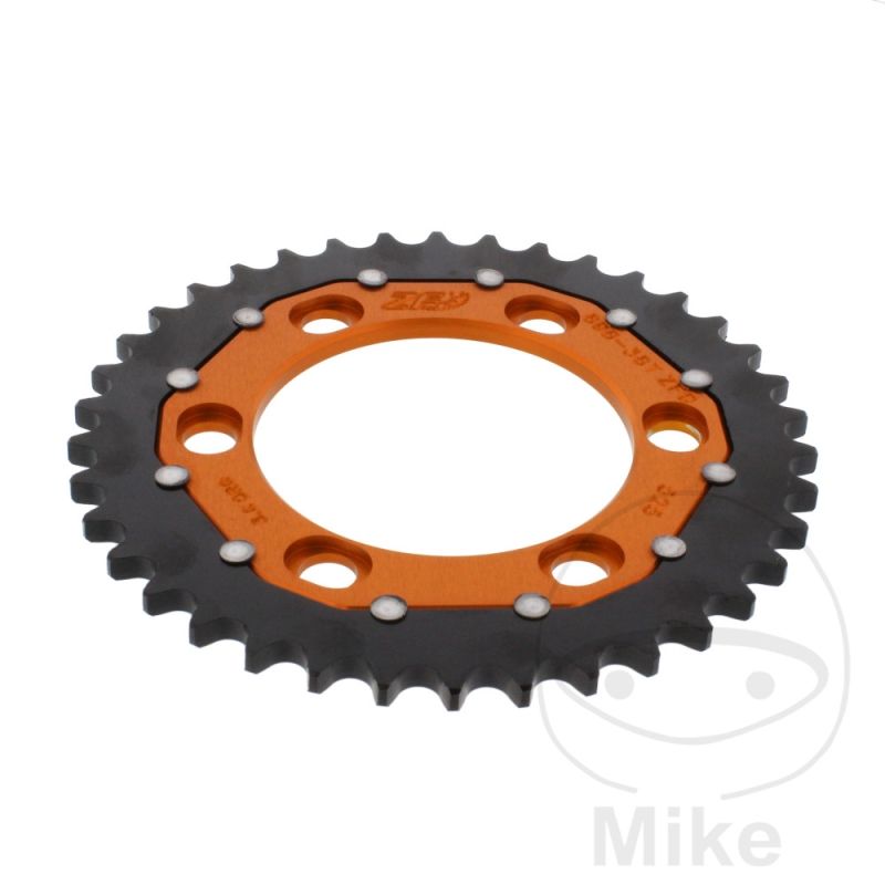 Corona Dual ZF 38 Dientes Paso 525 Naranja | Motos Camaral