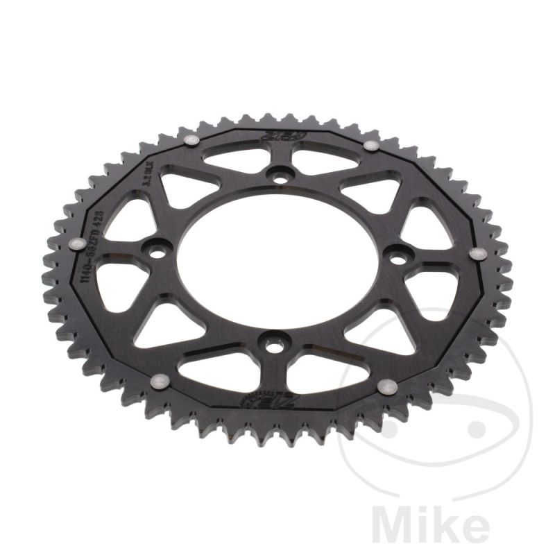 Corona ZF Dual 56 Dientes Paso 428 Negra | Motos Camaral