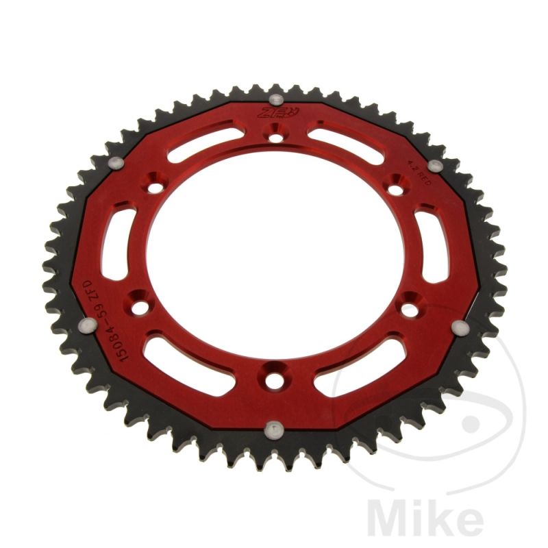 Corona Dual ZF 59 Dientes Paso 428 Roja | Motos Camaral