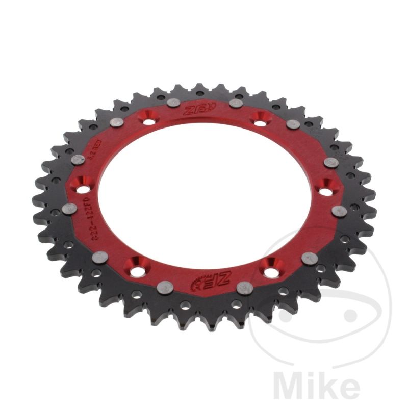 Corona Dual ZF 42 Dientes Paso 520 Roja | Motos Camaral