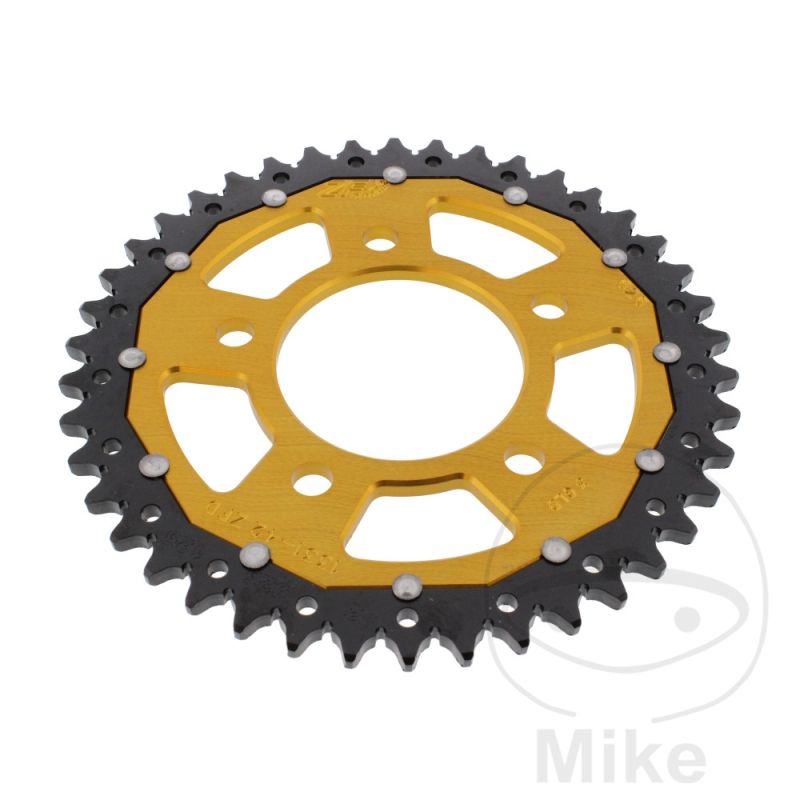 Corona ZF Dual 42 Dientes Paso 525 Dorada | Motos Camaral