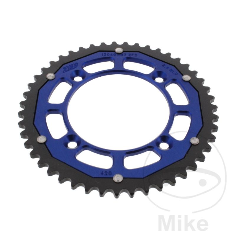 Corona Dual ZF 47 Dientes Paso 420 Azul | Motos Camaral