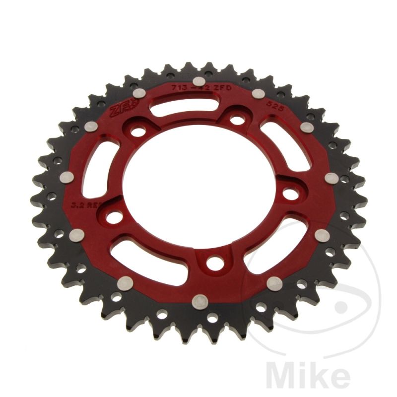 Corona Dual ZF 42D Paso 525 Rojo | Motos Camaral