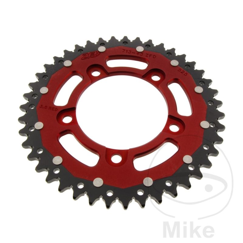 Corona Dual ZF 43 Dientes Paso 525 Roja | Motos Camaral