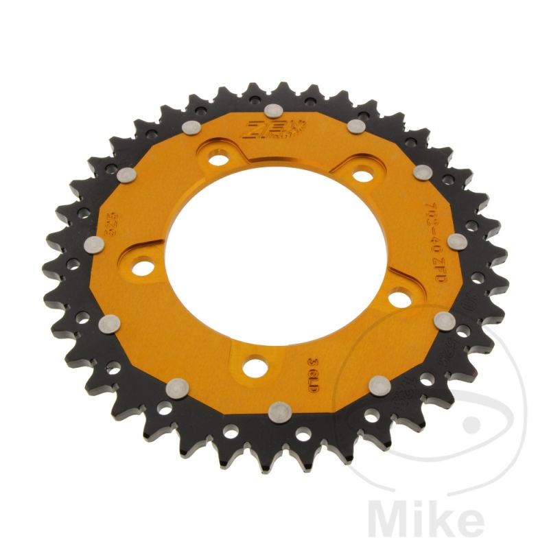 Corona Dual ZF 40 Dientes Paso 525 Dorada | Motos Camaral