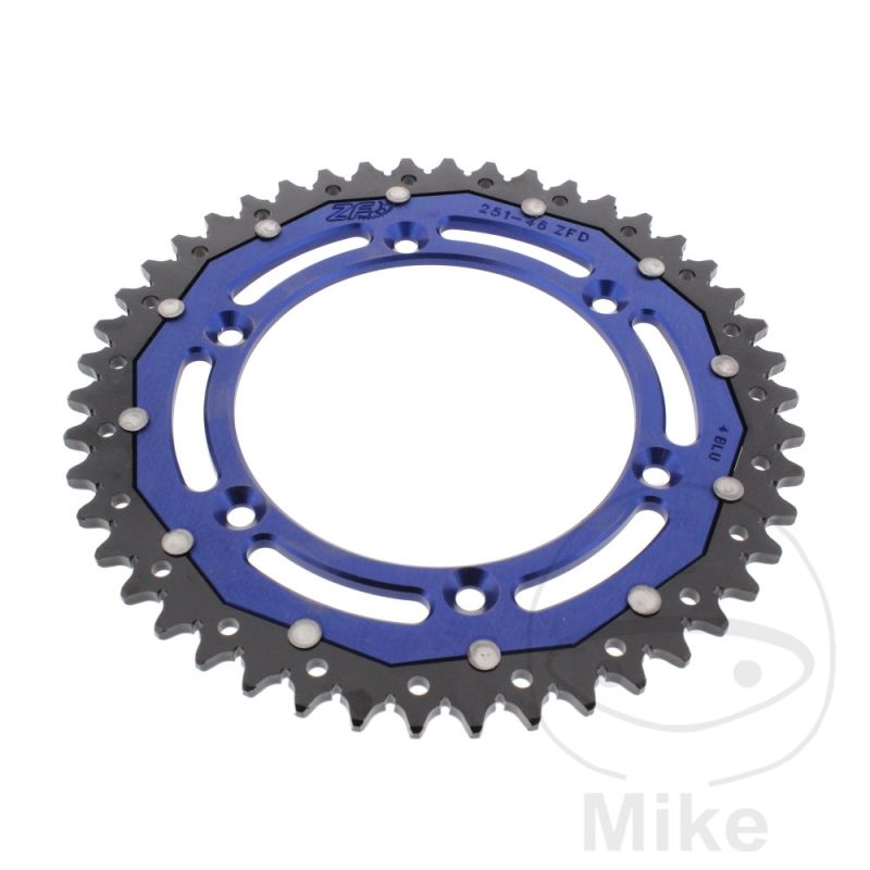 Corona ZF Dual 46 Dientes Paso 520 Azul | Motos Camaral