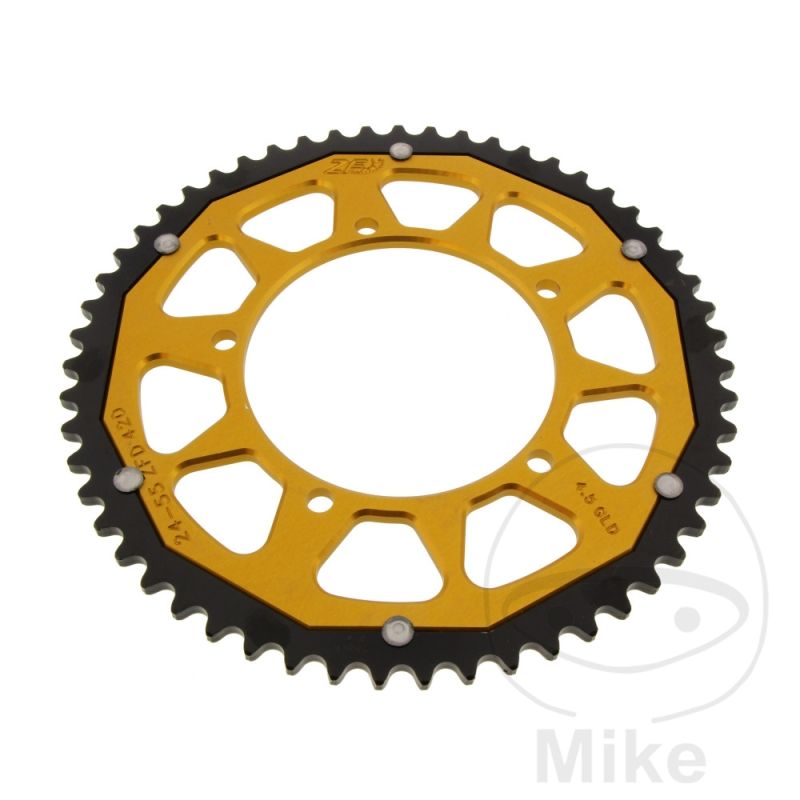 Corona Dual ZF 55 Dientes Paso 420 Dorada | Motos Camaral