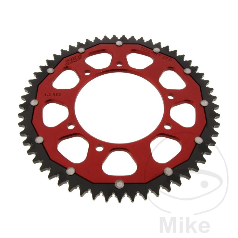 Corona ZF Dual 57 Dientes Paso 428 Roja | Motos Camaral