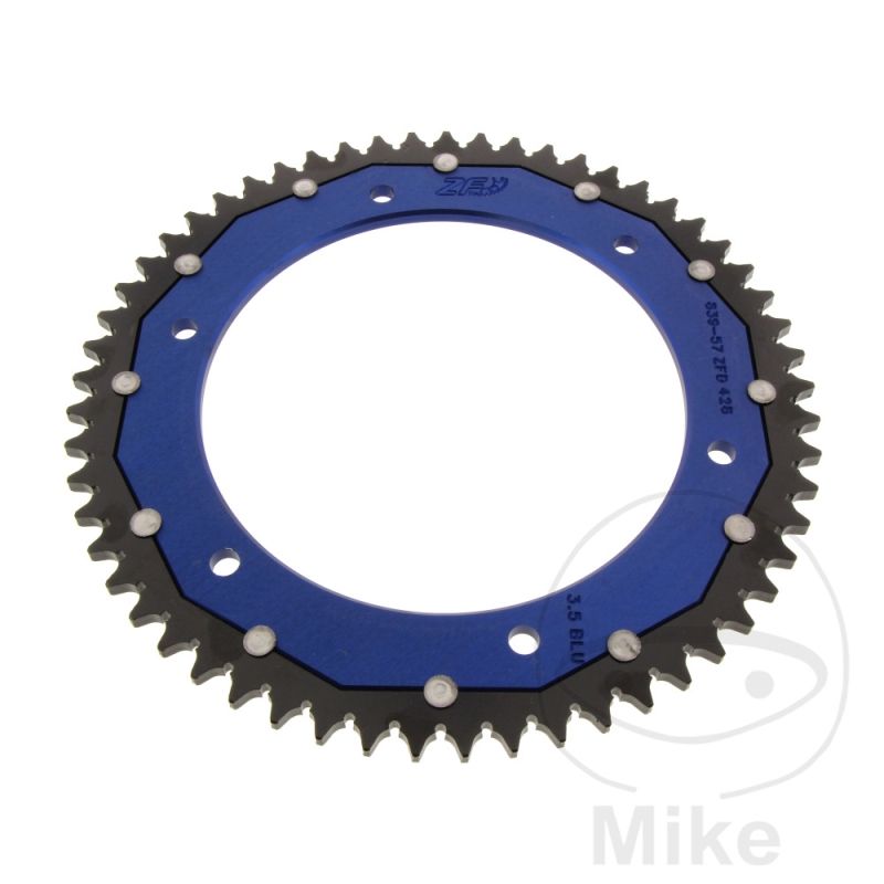Corona ZF Dual 57 Dientes Paso 428 Azul | Motos Camaral