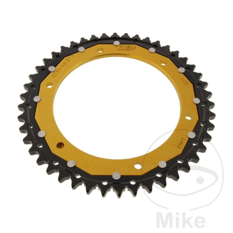 Corona Dual ZF 46 Dientes Paso 530 Dorada | Motos Camaral
