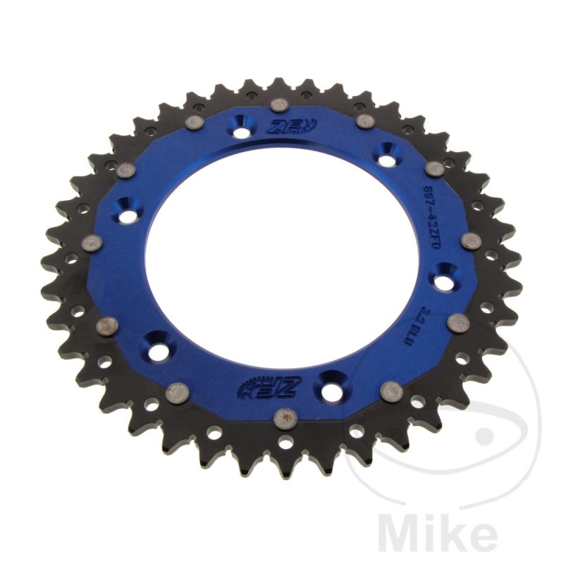 Corona Dual ZF 42 Dientes Paso 520 Azul | Motos Camaral