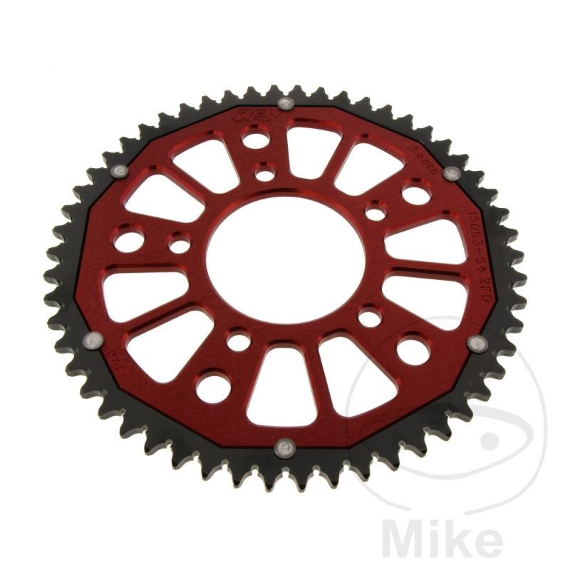 Corona Dual ZF 54 Dientes Paso 428 Roja | Motos Camaral