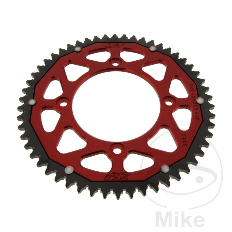 Corona Dual ZF 54 Dientes Paso 420 Roja | Motos Camaral