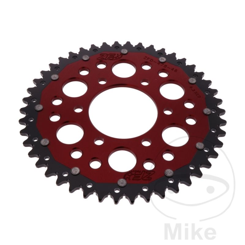Corona ZF Dual 46 Dientes Paso 520 Roja | Motos Camaral
