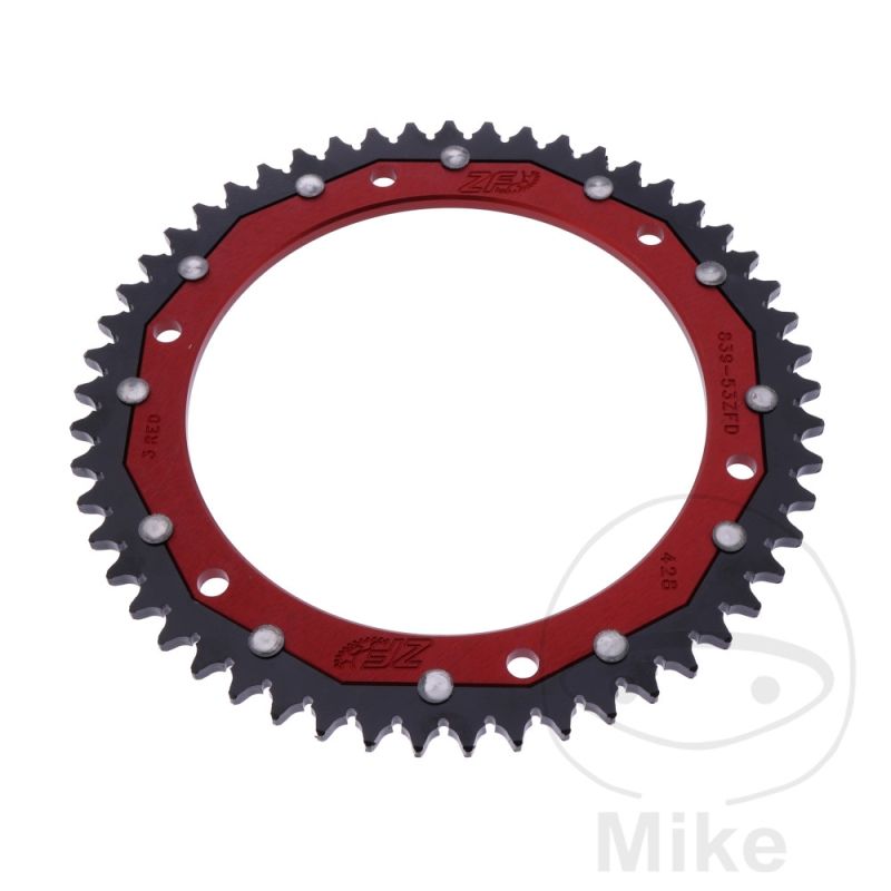 Corona Dual ZF 53 Dientes Paso 428 Roja | Motos Camaral