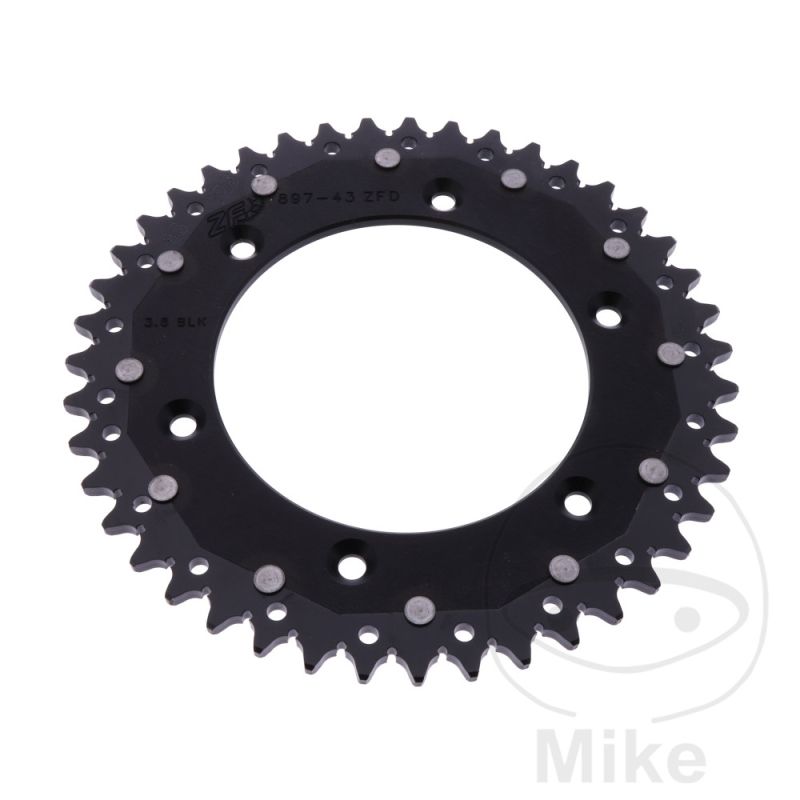 Corona Dual ZF 43 Dientes Paso 520 Negra | Motos Camaral