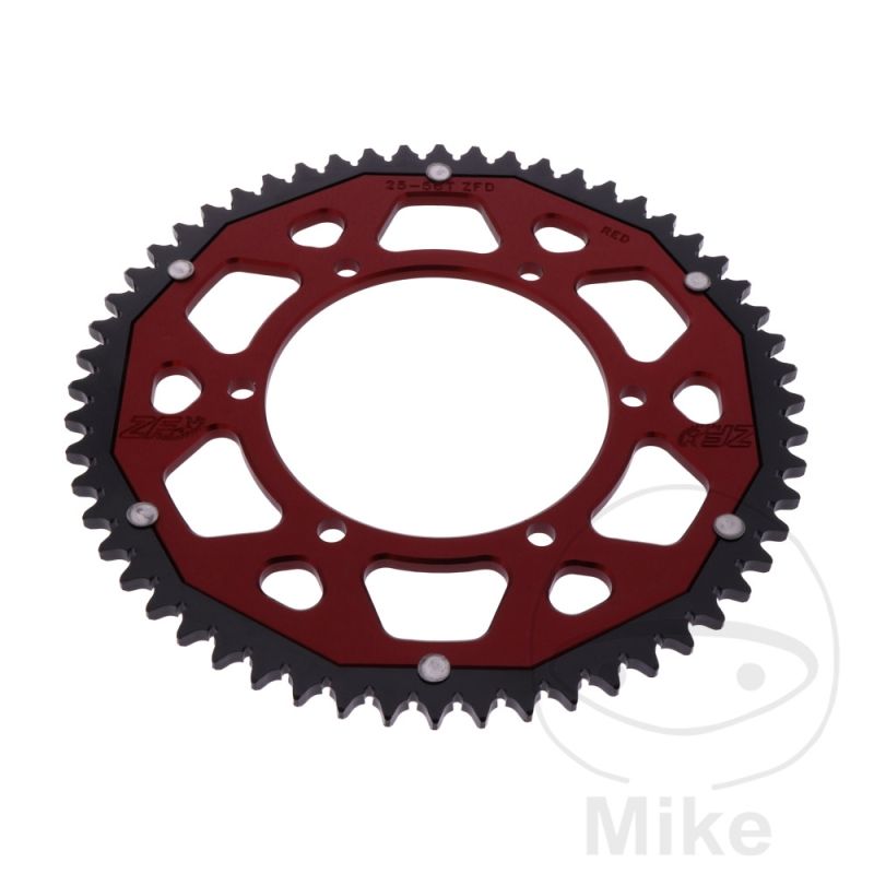 Corona Dual ZF 56 Dientes Paso 428 Roja | Motos Camaral