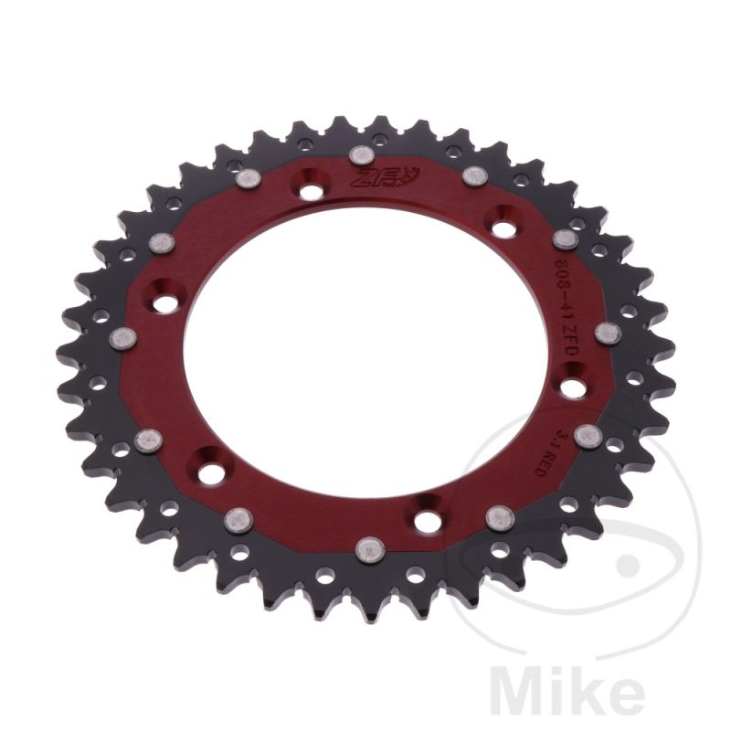 Corona Dual ZF 41 Dientes Paso 520 Roja | Motos Camaral