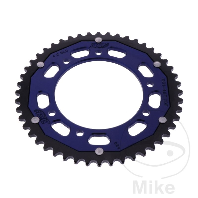 Corona Dual ZF 48 Dientes Paso 420 Azul | Motos Camaral