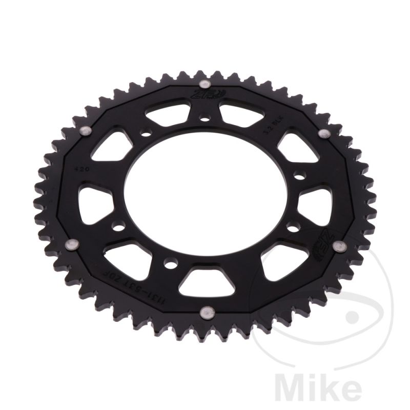 Corona Dual ZF 53 Dientes Paso 420 Negra | Motos Camaral