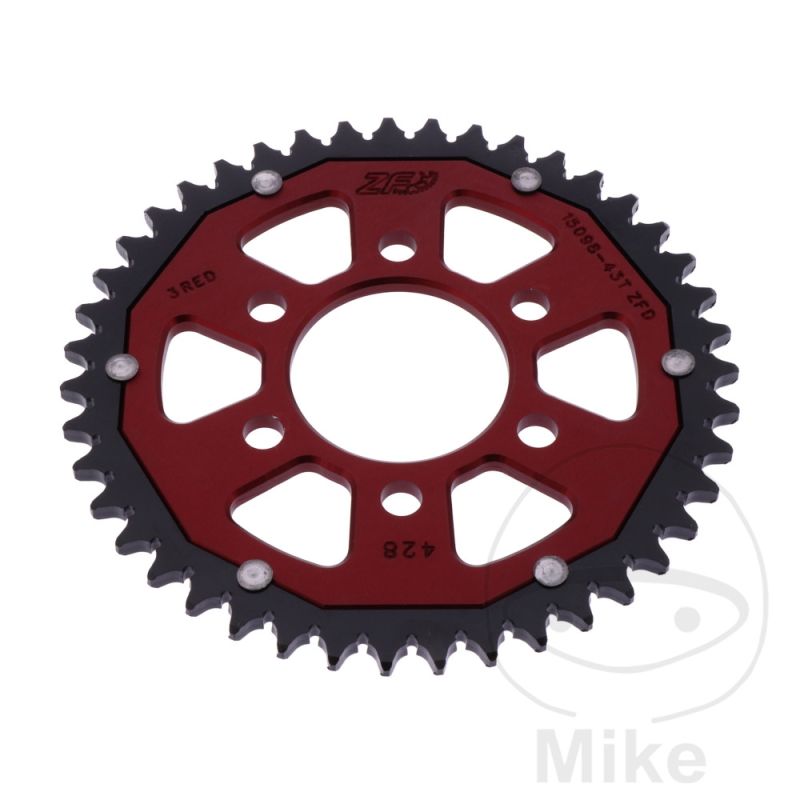 Corona ZF Dual 43 Dientes Paso 428 Roja | Motos Camaral