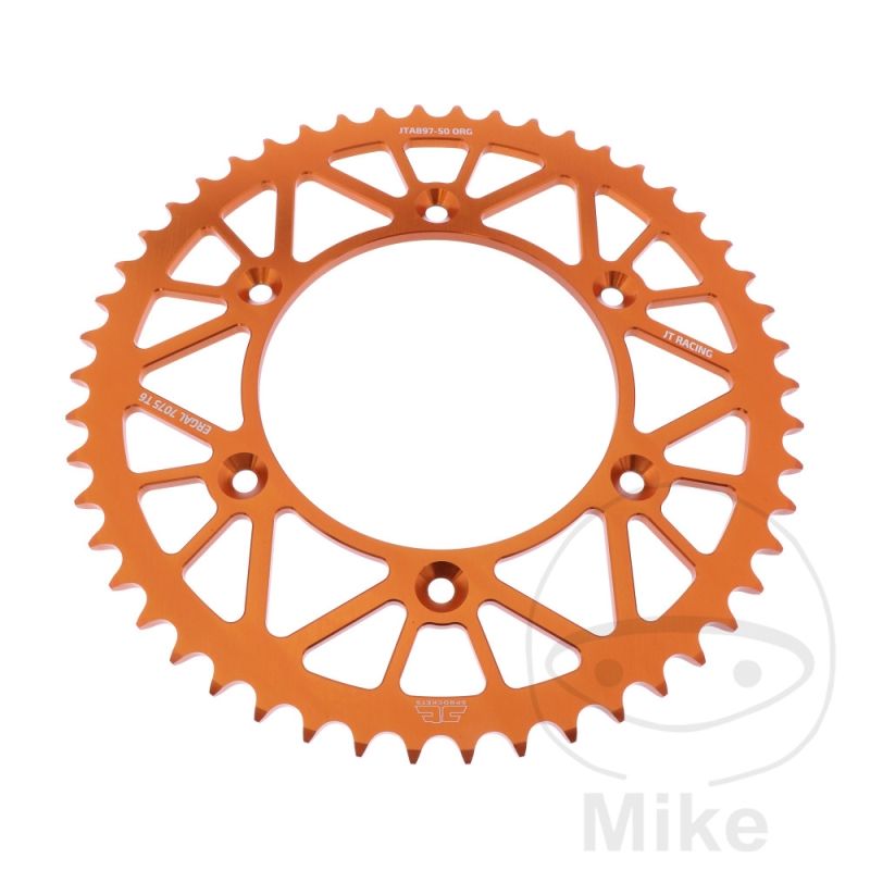 Corona Aluminio JT 50 Dientes Paso 520 Naranja | Motos Camaral
