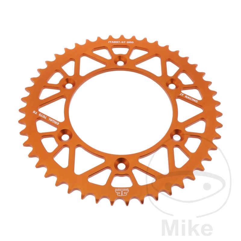 Corona Aluminio JT 47 Dientes Paso 520 Naranja | Motos Camaral