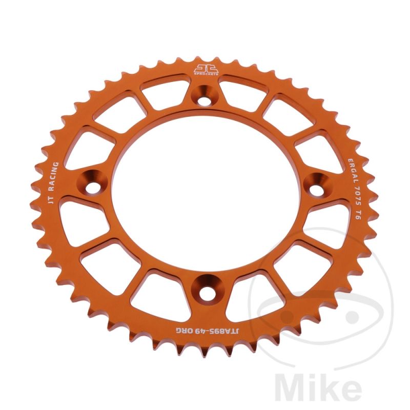 Corona Aluminio JT 49 Dientes Paso 428 Naranja | Motos Camaral