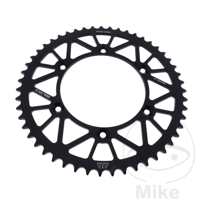 Corona JT Aluminio 51D Paso 520 Negra | Motos Camaral