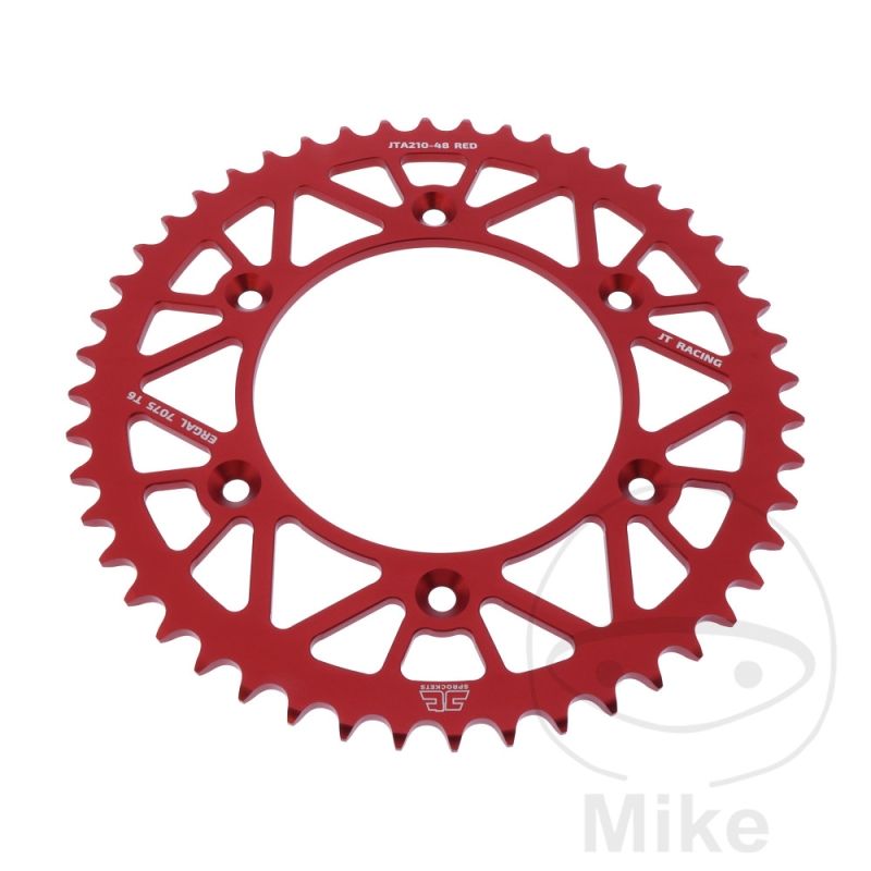 Corona Aluminio JT 48 Dientes Paso 520 Roja | Motos Camaral