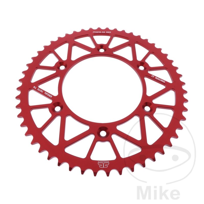 Corona Aluminio JT 52 Dientes Paso 520 Roja | Motos Camaral