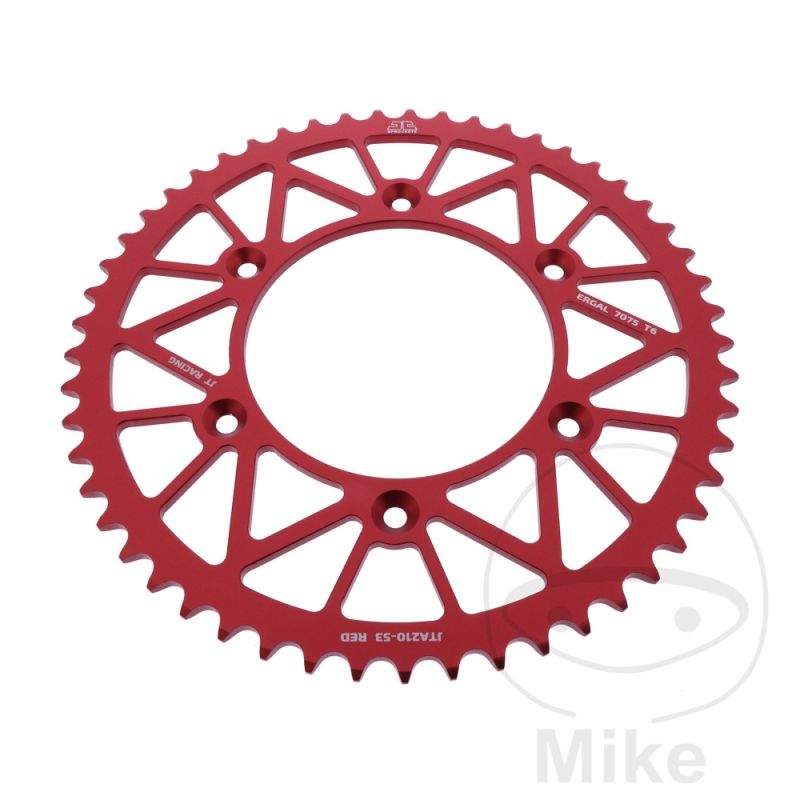 Corona Aluminio JT 53 Dientes Paso 520 Roja | Motos Camaral