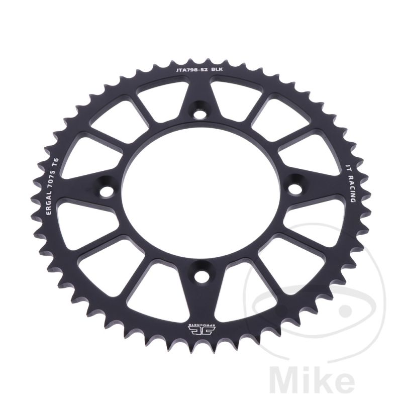 Corona Aluminio 52D Paso 428 Negra | Motos Camaral