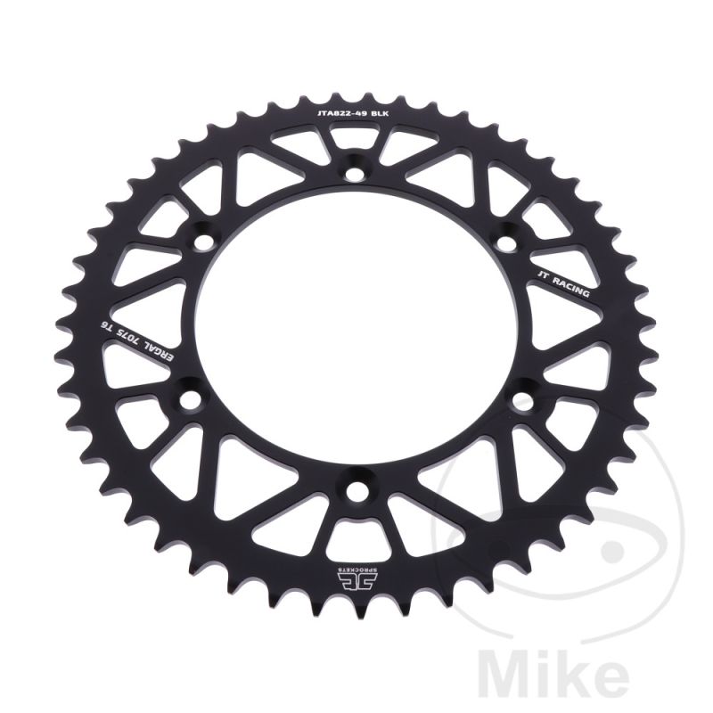 Corona JT Aluminio 49 Dientes Paso 520 Negra | Motos Camaral