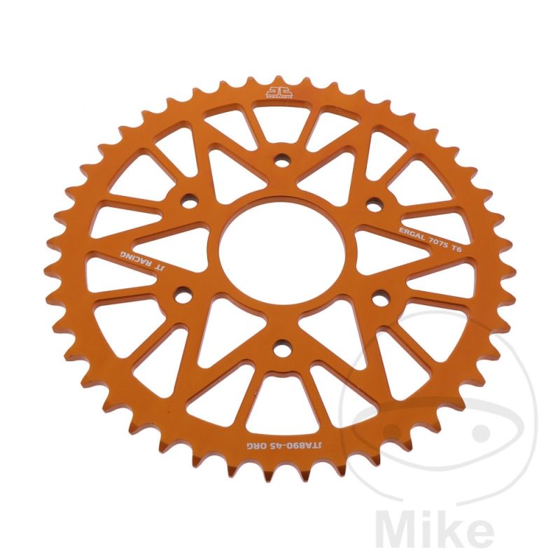 Corona Aluminio 45D Paso 520 Naranja | Motos Camaral