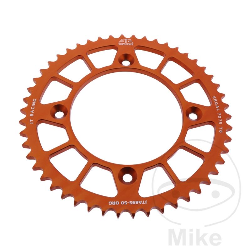 Corona Aluminio JT 50 Dientes Paso 428 Naranja | Motos Camaral