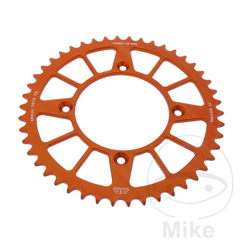 Corona Aluminio JT 46 Dientes Paso 520 Naranja | Motos Camaral