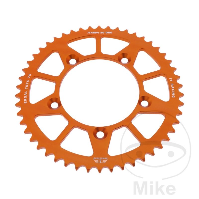 Corona Aluminio JT 50 Dientes Paso 420 Naranja | Motos Camaral